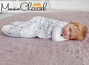 Mama Cheetah Baby Wearable Blanket, 1.0 TOG Organic Cotton Sleep Bag, Swaddle Transition Sleeping Sack with 2-Way Zipper, Animals, 1-Pack