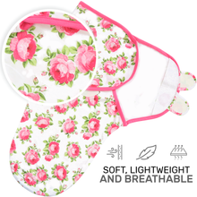 Load image into Gallery viewer, Mama Cheetah Adjustable Swaddle Blanket Wraps, Pink/Green, Extra Small (Preemie)