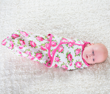 Load image into Gallery viewer, Mama Cheetah Adjustable Swaddle Blanket Wraps, Pink/Green, Extra Small (Preemie)