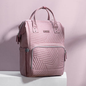 Quilted Diaper Bag Backpack, Multifunction Maternity Travel Nappy Bag