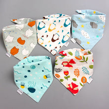 Load image into Gallery viewer, Baby Bibs, Triangle Double Cotton Bibs, 5 pieces