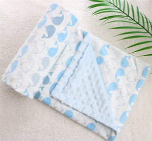 Super Soft Baby Blanket Double Layer Minky with Dotted Backing