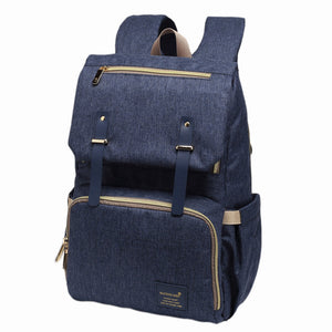 Multi-functional Diaper Bag Backpack with Built-in USB Charging Port and Rechargeable Holder for Bottle