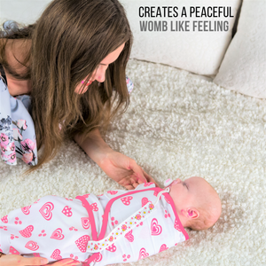 Mama Cheetah Adjustable Swaddle Blanket Wraps, Pink/Green, Large (3-6 Months)