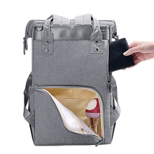 Load image into Gallery viewer, Quilted Diaper Bag Backpack, Multifunction Maternity Travel Nappy Bag