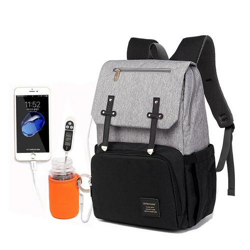 Multi-functional Diaper Bag Backpack with Built-in USB Charging Port