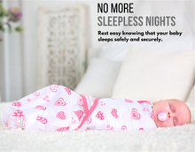 Load image into Gallery viewer, Mama Cheetah Adjustable Swaddle Blanket Wraps, Pink/Green, Extra Small (Preemie)