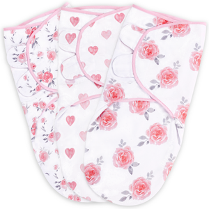 Mama Cheetah Baby Swaddle Blanket, Swaddle Wrap, Adjustable Infant Swaddle Set, 3-Pack Soft Organic Cotton, Pink/Grey